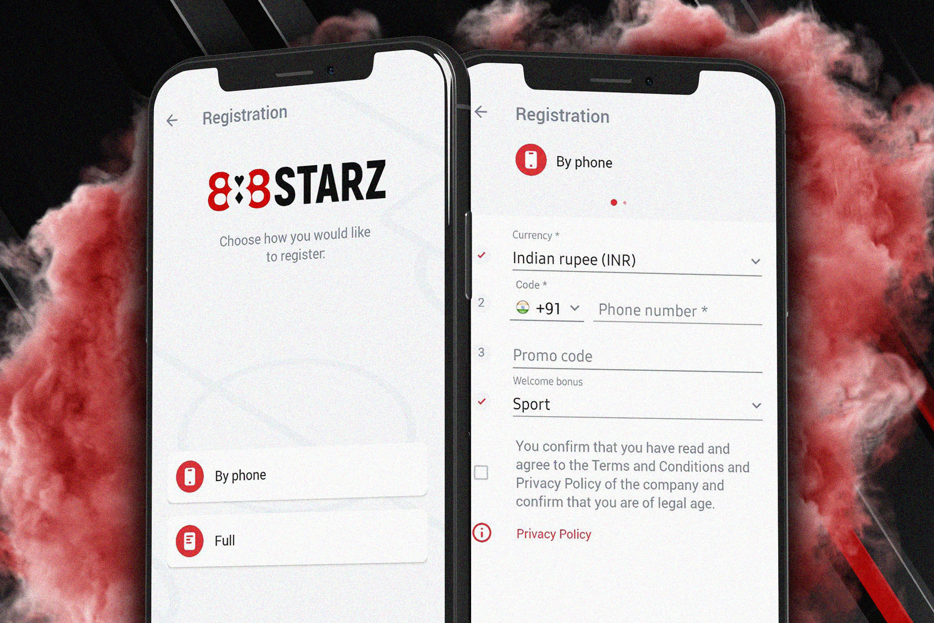 You can also registaer via the mobile phone.