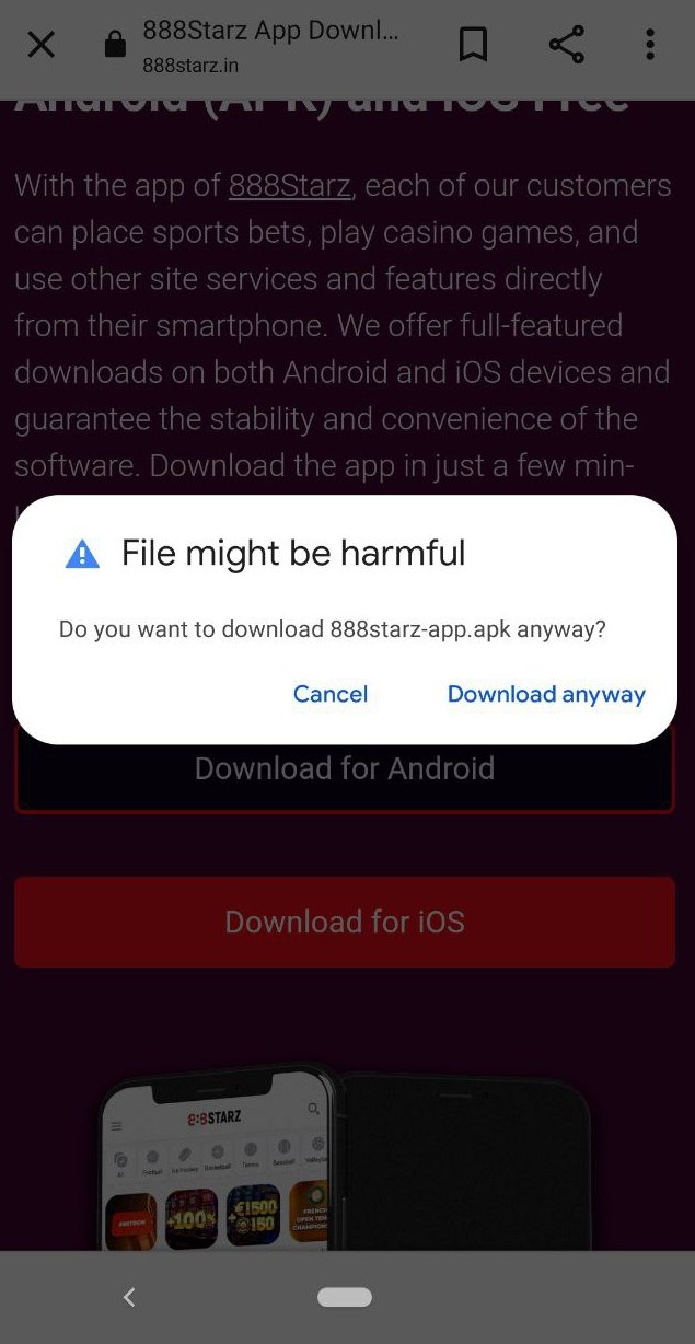In the notification that appears, click "Allow" your device to download this apk.